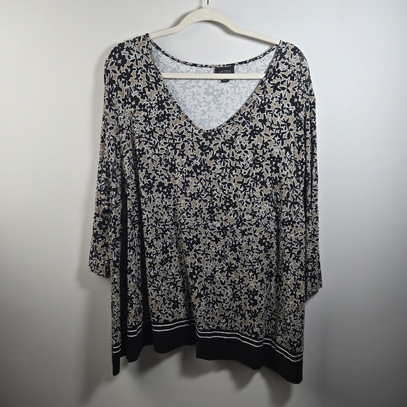 J. Jill Black and Cream Patterned Blouse - Picture 1 of 5